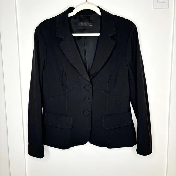 Iris Setlakwe Wool Black Blazer Size 8 Office Modern Classic Dark Academia - Picture 2 of 6